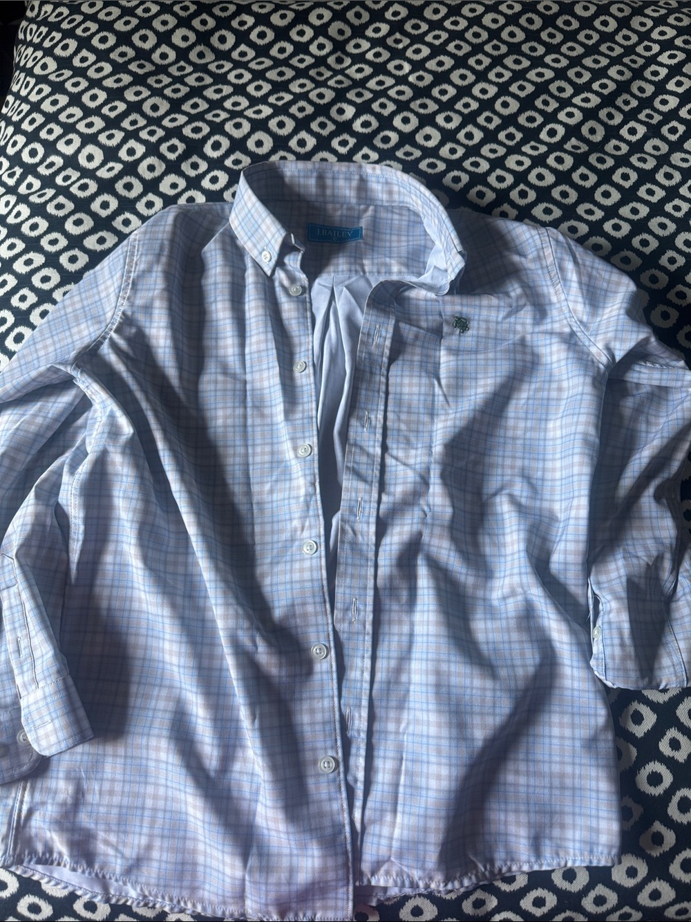 Button-Down Plaid Dress Shirt - Light Blue